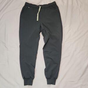 Figs Charcoal Jogger Pants with Lime Drawstring Sz S